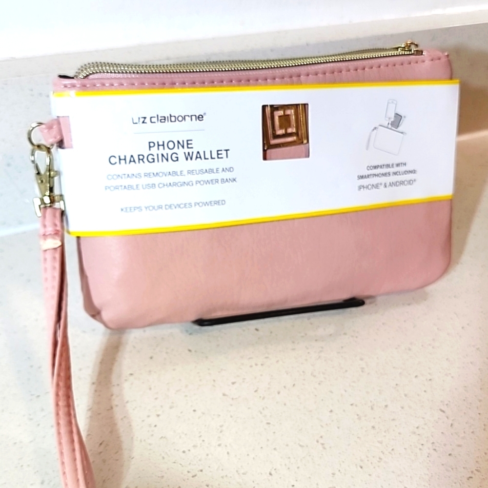 Wristlet Wallet with built-in charger  New with tags
